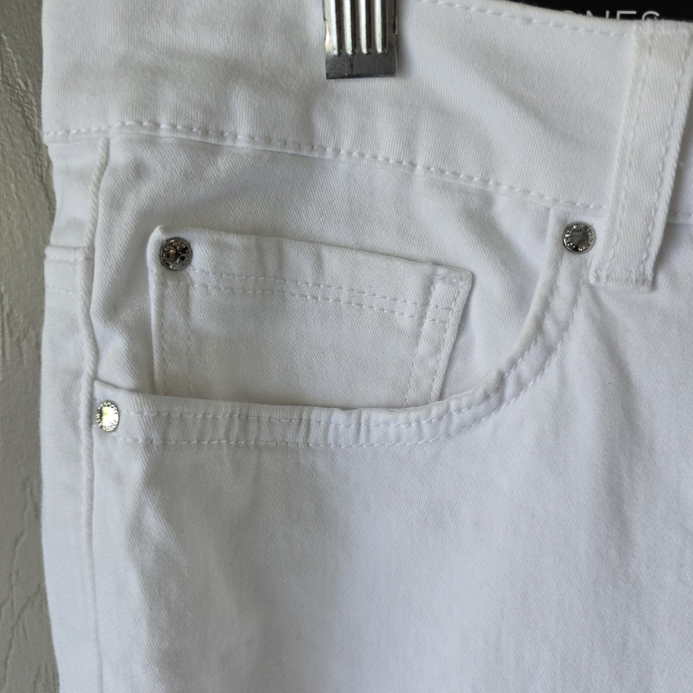 Jones New York Lexington Capri Jeans Sz 12 White Women Sculpt Shaper 34x24 - Picture 9 of 14